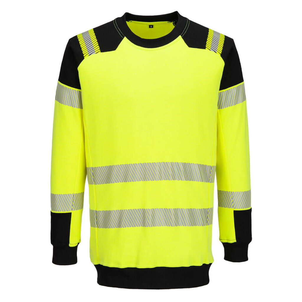 Portwest FR707 – PW3 Modaflame Örme Hi-Vis FR Sweatshirt Sarı/Siyah EN ISO 11612 A1, B1, C1, F1 EN 1149 -5 IEC 61482-2 IEC 61482-1-1, ATPV 15 CAL/CM² ürün görseli