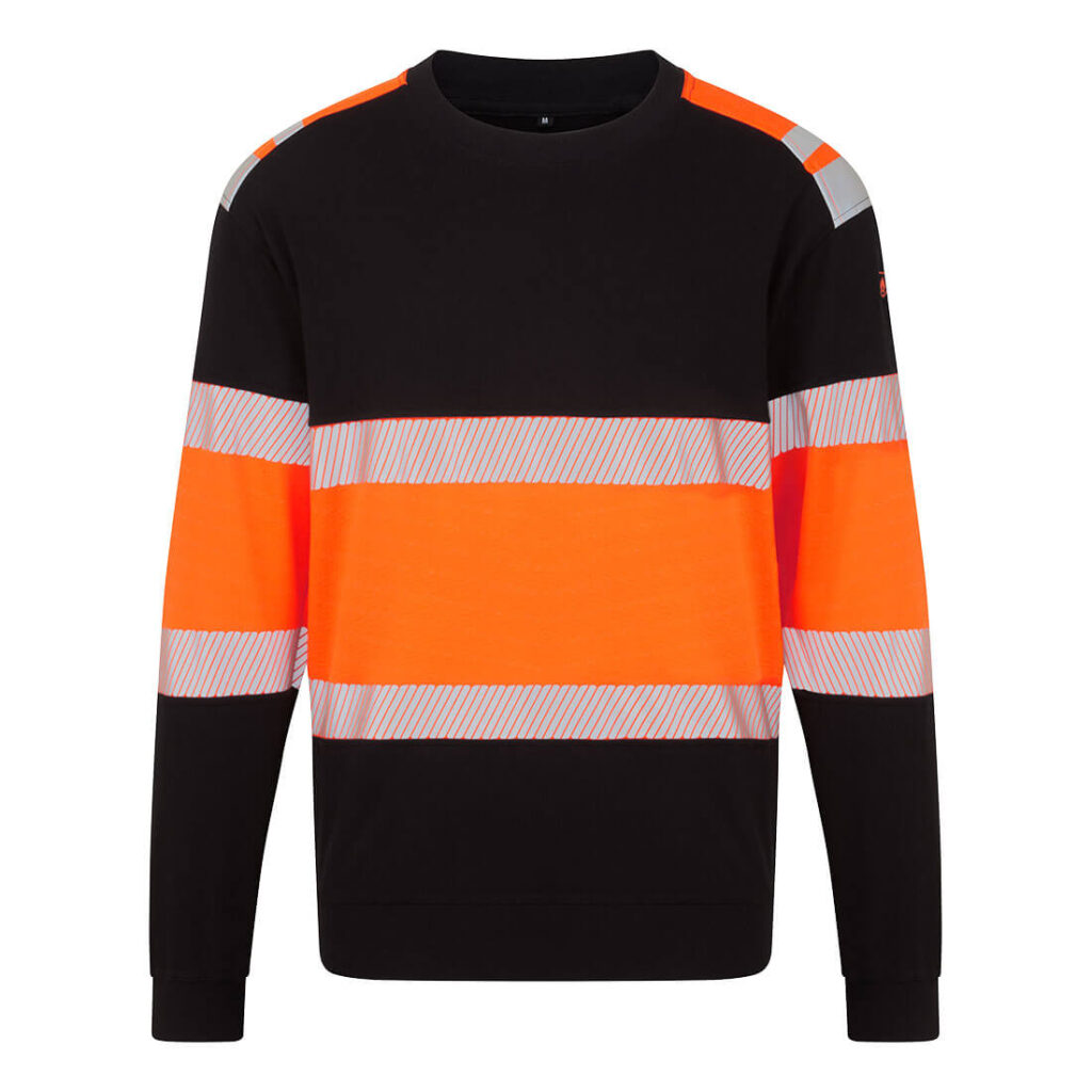 Portwest FR737 – PW3 Modaflame Örme HVO Sınıf 1 FR Sweatshirt Turuncu/Siyah EN ISO 11612 A1, B1, C1, F1 EN 1149 -5 IEC 61482-2 IEC 61482-1-1, ATPV 8.9 CAL/CM² ürün görseli